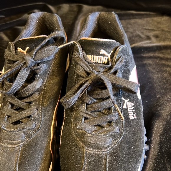 Black Suede Pink Puma Logo Women’s size 9 - Picture 7 of 9